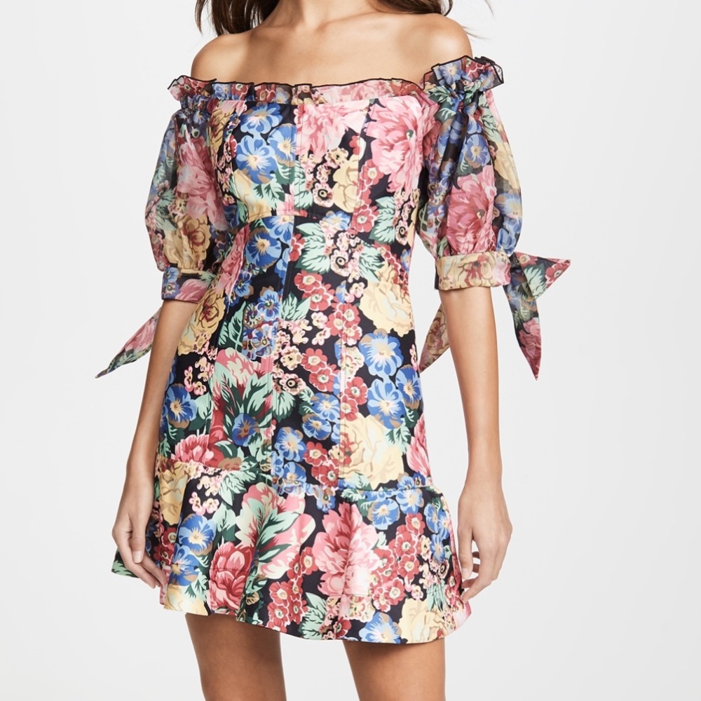 Keepsake runaway dress in black hydrangea